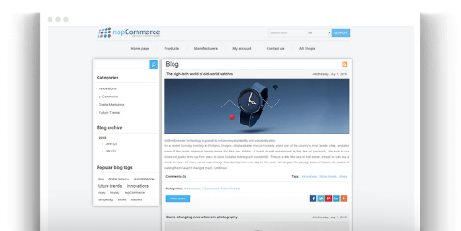 وبلاگ پیشرفته ناپ کامرس