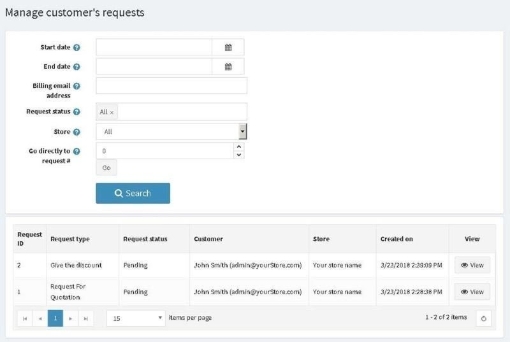 افزونه درخواتس مشتری - مدیریت درخواست ها